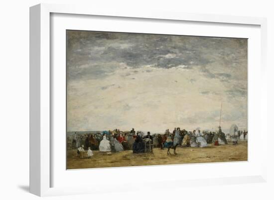 Vacationers on the Beach at Trouville, 1864-Eugene Louis Boudin-Framed Giclee Print
