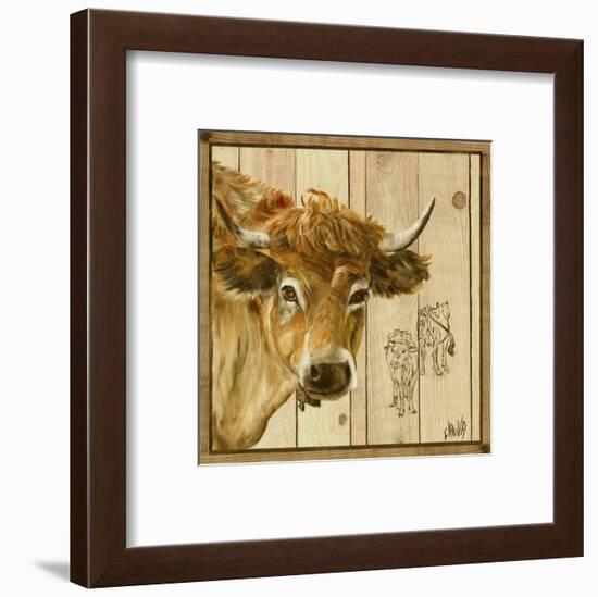 Vache Beige-Clauva-Framed Art Print