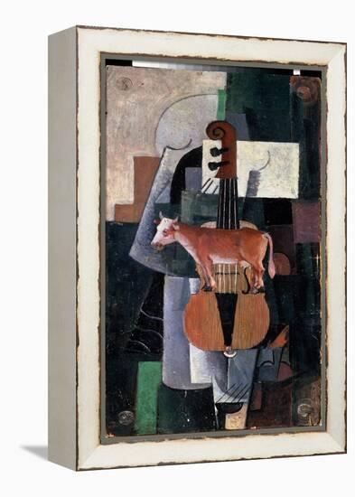 Vache Et Violon (Cow and Violin). Peinture De Kasimir Severinovich Malevitch (Malevich, Malevic) (1-Kazimir Severinovich Malevich-Framed Premier Image Canvas