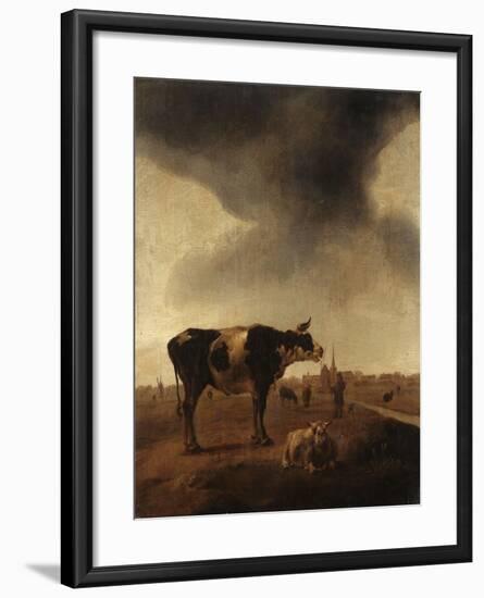 Vaches, moutons et berger-Paulus Potter-Framed Giclee Print