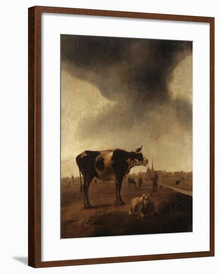 Vaches, moutons et berger-Paulus Potter-Framed Giclee Print