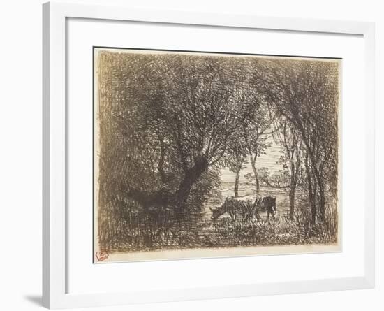 Vaches Sous Bois, 1862-Charles Francois Daubigny-Framed Giclee Print