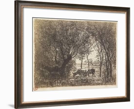 Vaches Sous Bois, 1862-Charles Francois Daubigny-Framed Giclee Print