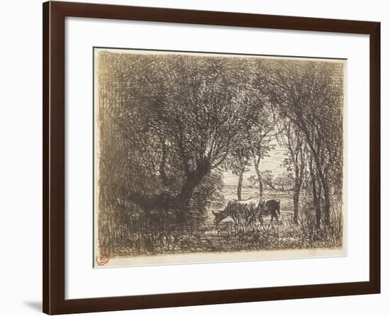 Vaches Sous Bois, 1862-Charles Francois Daubigny-Framed Giclee Print