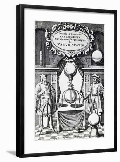 Vacuum Creation Pump on Title Page of Experimenta Nova (Ut Vocantur) Magdeburgica De Vacuo Spatio-null-Framed Giclee Print