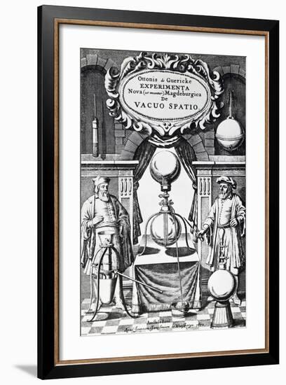 Vacuum Creation Pump on Title Page of Experimenta Nova (Ut Vocantur) Magdeburgica De Vacuo Spatio-null-Framed Giclee Print