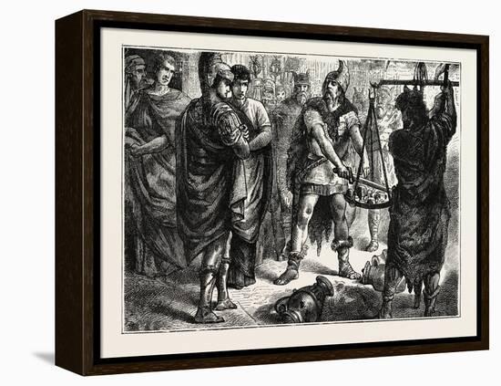 Vae Victis! the Barbarian's Sword Turns the Scale-null-Framed Premier Image Canvas