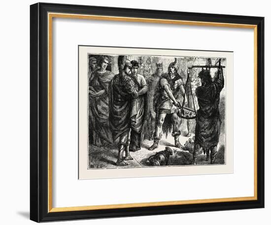 Vae Victis! the Barbarian's Sword Turns the Scale-null-Framed Giclee Print