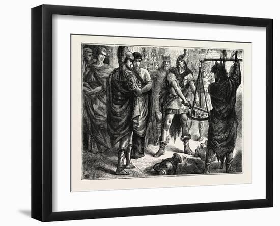 Vae Victis! the Barbarian's Sword Turns the Scale-null-Framed Giclee Print