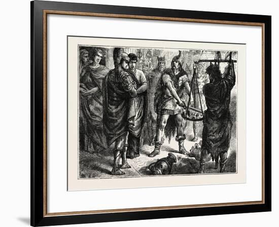 Vae Victis! the Barbarian's Sword Turns the Scale-null-Framed Giclee Print