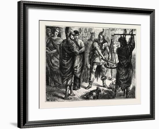 Vae Victis! the Barbarian's Sword Turns the Scale-null-Framed Giclee Print