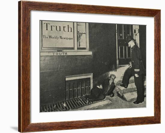 Vagrant and Policeman Outside 'Truth' Offices-Peter Higginbotham-Framed Photographic Print