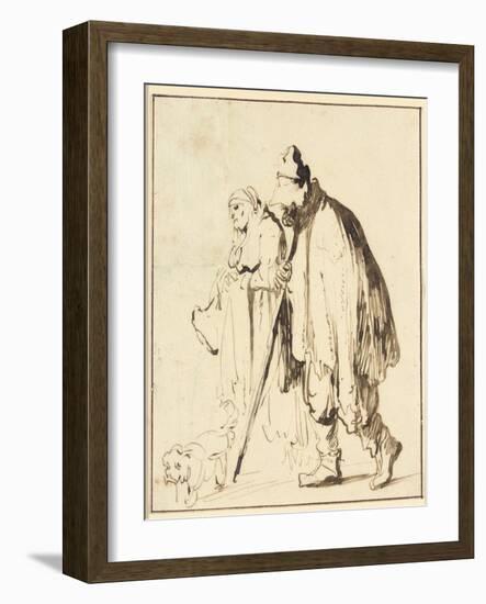 Vagrant Couple with a Dog-Rembrandt van Rijn-Framed Giclee Print