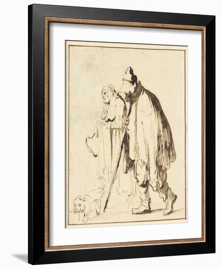 Vagrant Couple with a Dog-Rembrandt van Rijn-Framed Giclee Print