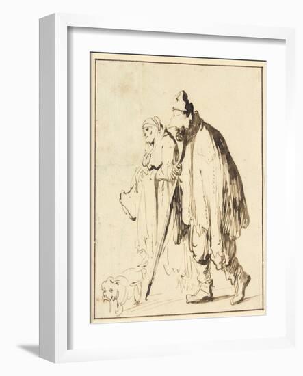 Vagrant Couple with a Dog-Rembrandt van Rijn-Framed Giclee Print