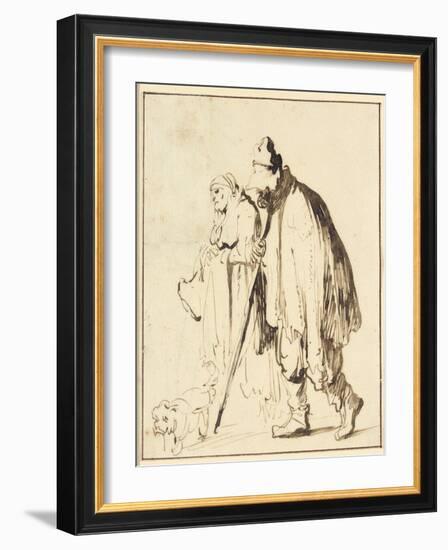 Vagrant Couple with a Dog-Rembrandt van Rijn-Framed Giclee Print