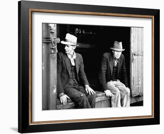 Vagrants Sitting in Boxcar-null-Framed Photographic Print