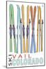 Vail, CO - Skis in Snow-Lantern Press-Mounted Art Print