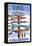 Vail, Colorado - Ski Signpost-Lantern Press-Framed Stretched Canvas