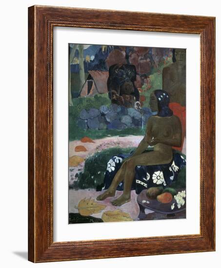 Vairaumati Tei Oa (Her Name Is Vairaumat), 1892-Paul Gauguin-Framed Giclee Print