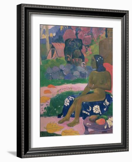 Vairaumati Tei Oa (Her Name is Vairaumati), 1892-Paul Gauguin-Framed Giclee Print