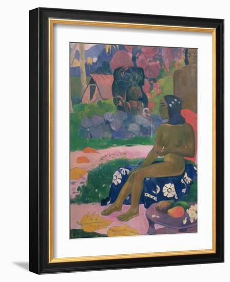 Vairaumati Tei Oa (Her Name is Vairaumati), 1892-Paul Gauguin-Framed Giclee Print
