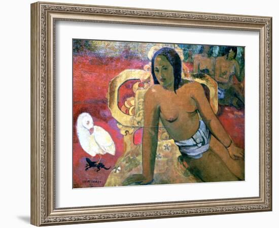 Vairumati, 1896-Paul Gauguin-Framed Giclee Print