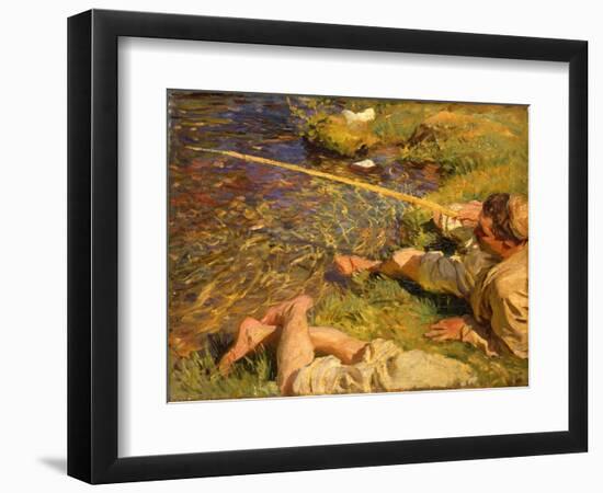 Val D'aosta: A Man Fishing, C.1907 (Oil on Canvas)-John Singer Sargent-Framed Giclee Print