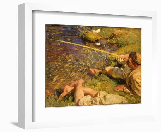 Val D'aosta: A Man Fishing, C.1907 (Oil on Canvas)-John Singer Sargent-Framed Giclee Print