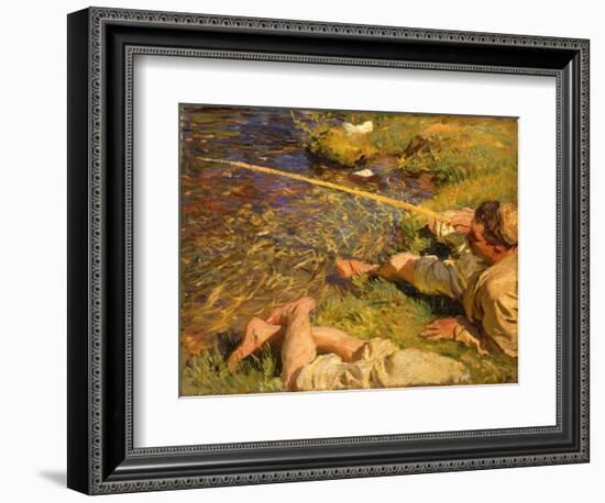 Val D'aosta: A Man Fishing, C.1907 (Oil on Canvas)-John Singer Sargent-Framed Giclee Print