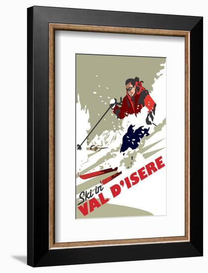 Val D'Isere - Dave Thompson Contemporary Travel Print-Dave Thompson-Framed Giclee Print