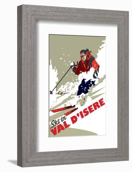 Val D'Isere - Dave Thompson Contemporary Travel Print-Dave Thompson-Framed Giclee Print