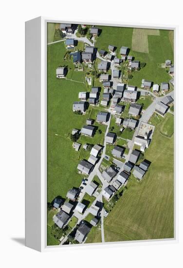 Valais, Goms, Gluringen, Mountain Village, Valais Architecture, Aerial Picture, Switzerland-Frank Fleischmann-Framed Premier Image Canvas