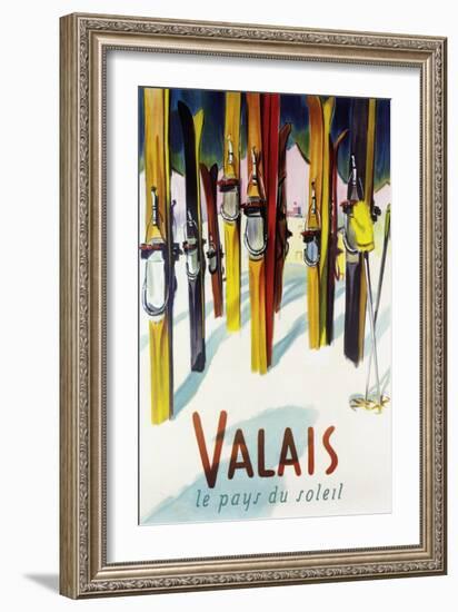 Valais, Switzerland - The Land of Sunshine-Lantern Press-Framed Art Print