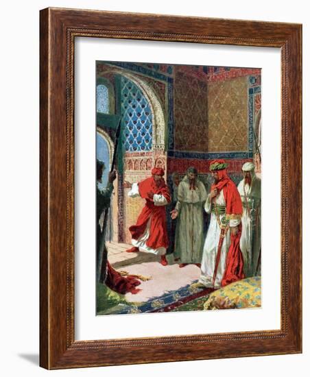 Valda's Painting of Abu Abdullah known as "The Unfortunate," the Last Moorish King of Grenada-null-Framed Photographic Print
