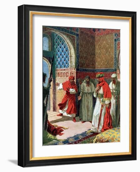 Valda's Painting of Abu Abdullah known as "The Unfortunate," the Last Moorish King of Grenada-null-Framed Photographic Print