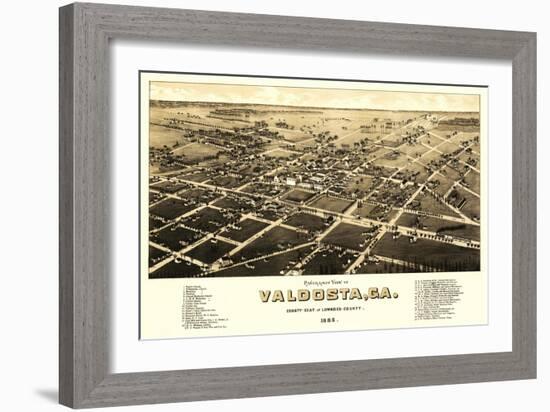 Valdosta, Georgia - Panoramic Map-Lantern Press-Framed Art Print