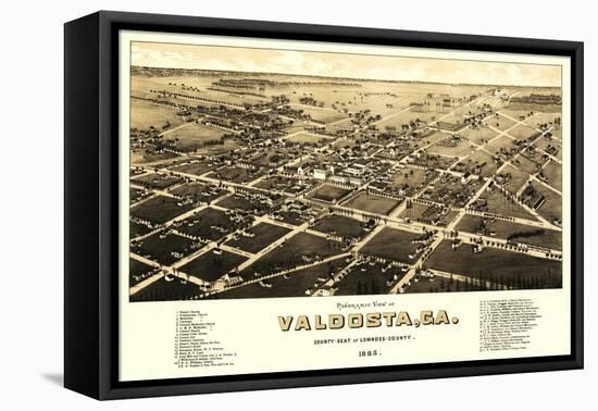 Valdosta, Georgia - Panoramic Map-Lantern Press-Framed Stretched Canvas