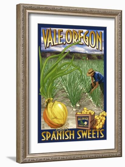 Vale, Oregon - Spanish Sweets Onion Harvest-Lantern Press-Framed Art Print