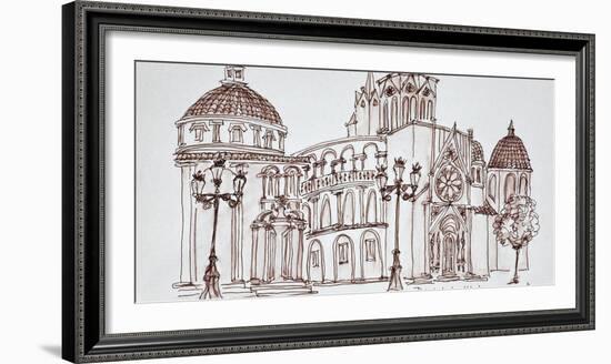 Valencia Cathedral in Plaza de la Virgin, Old town, Valencia, Spain-Richard Lawrence-Framed Photographic Print