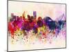 Valencia Skyline in Watercolor Background-paulrommer-Mounted Art Print