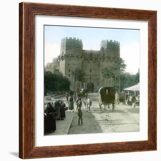 Valencia (Spain), the "Torres De Serranos" Gate (1238) , Circa 1885-1890-Leon, Levy et Fils-Framed Photographic Print