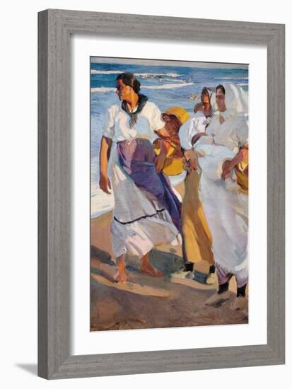 Valencian Fisherwomen, 1915-Joaquin Sorolla y Bastida-Framed Giclee Print