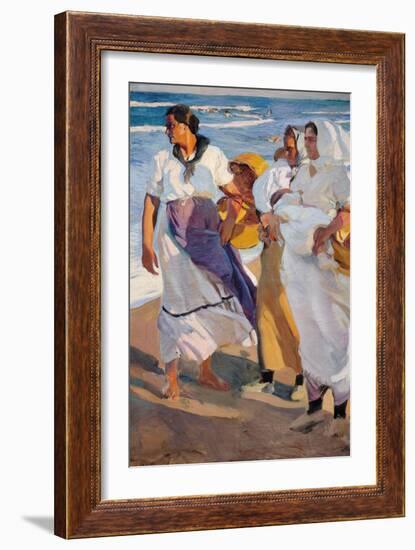 Valencian Fisherwomen, 1915-Joaquin Sorolla y Bastida-Framed Giclee Print