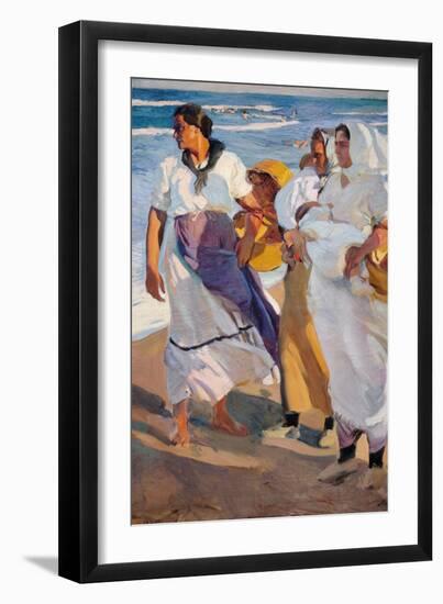 Valencian Fisherwomen, 1915-Joaquin Sorolla y Bastida-Framed Giclee Print