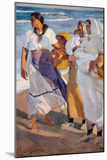 Valencian Fisherwomen, 1915-Joaquin Sorolla y Bastida-Mounted Giclee Print