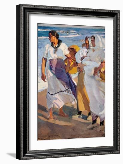 Valencian Fisherwomen, 1915-Joaquin Sorolla y Bastida-Framed Giclee Print