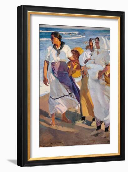 Valencian Fisherwomen, 1915-Joaquin Sorolla y Bastida-Framed Giclee Print