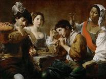 Meeting in a Tavern (Musician and Drinker)-Valentin de Boullogne-Giclee Print