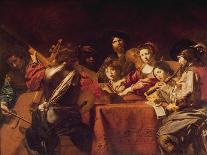 Concert with Eight People-Valentin de Boulogne-Framed Giclee Print